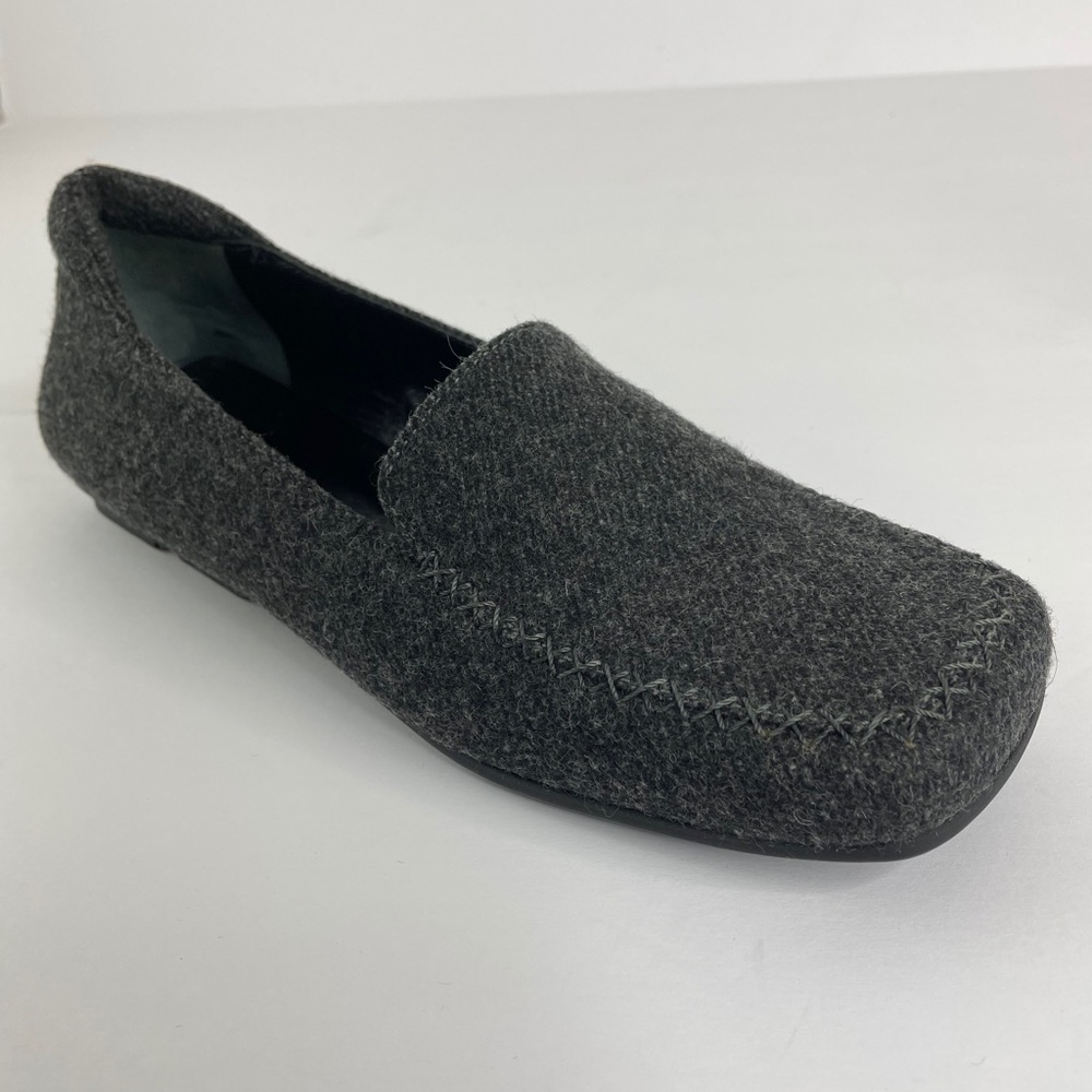 New Prada Loafers Wool Flats Gray Shoes US 5.5